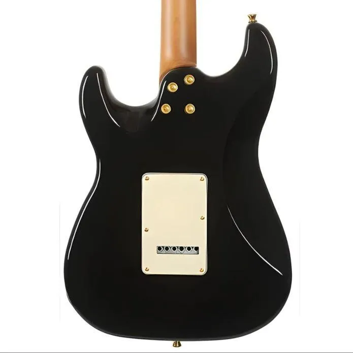 JET JS-480 HSS Electric Guitar - Black with Gold Hardware - Image 2