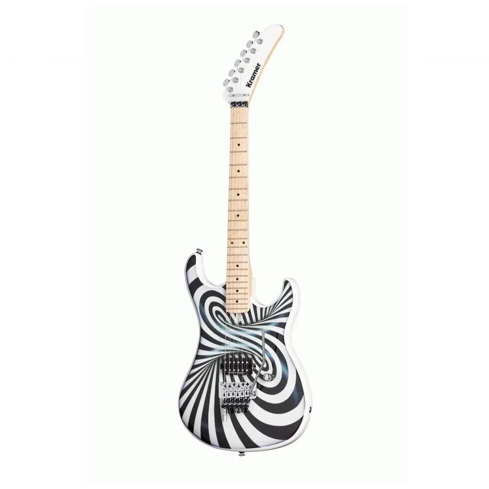 Kramer The 84 Electric Guitar - 3D Black White Swirl with EVH D-Tuna - Image 2