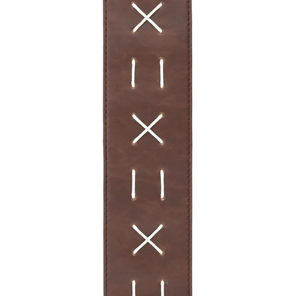 D'Addario Leather Guitar Strap, Decorative Stitch - Image 2
