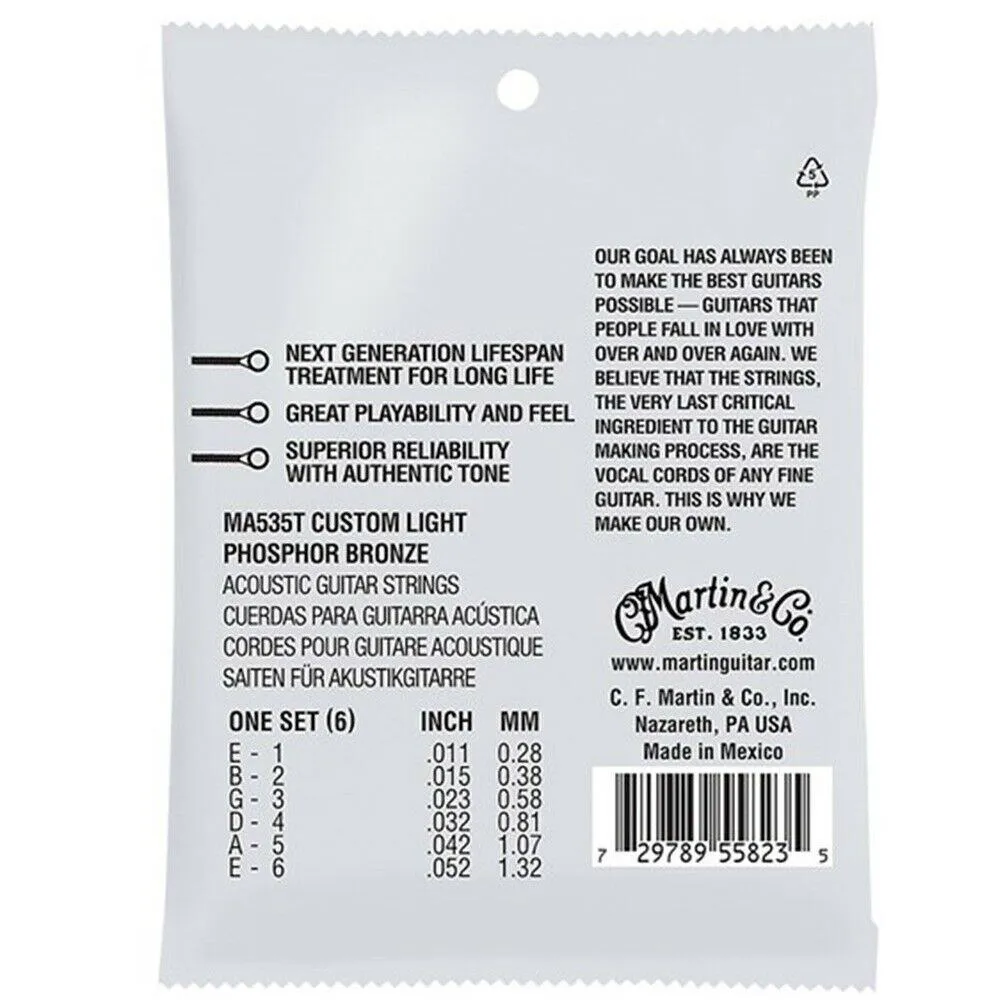 Martin Authentic Acoustic Lifespan 2.0 Treated Guitar Strings - 92/8 11- 52 - Image 2