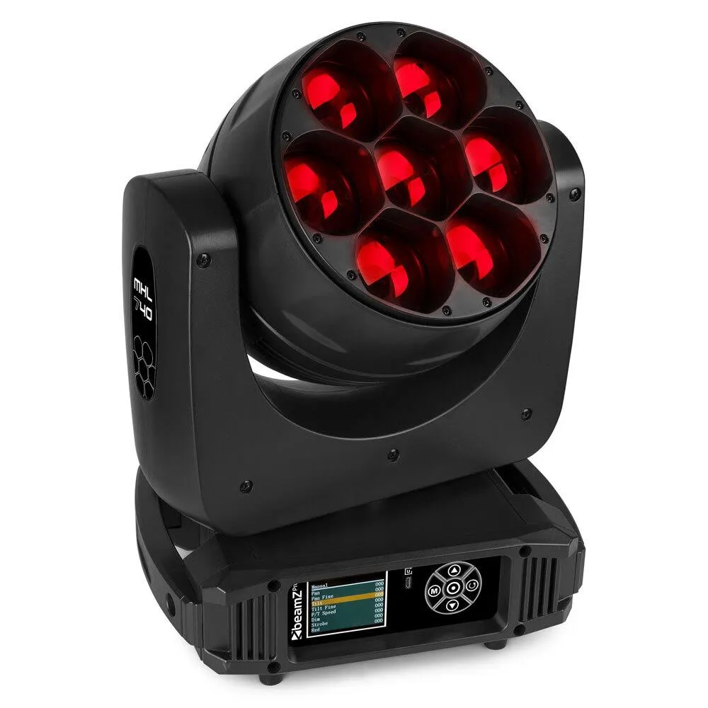 Beamz PRO MHL740 Moving Head Zoom 7x40W - Image 2