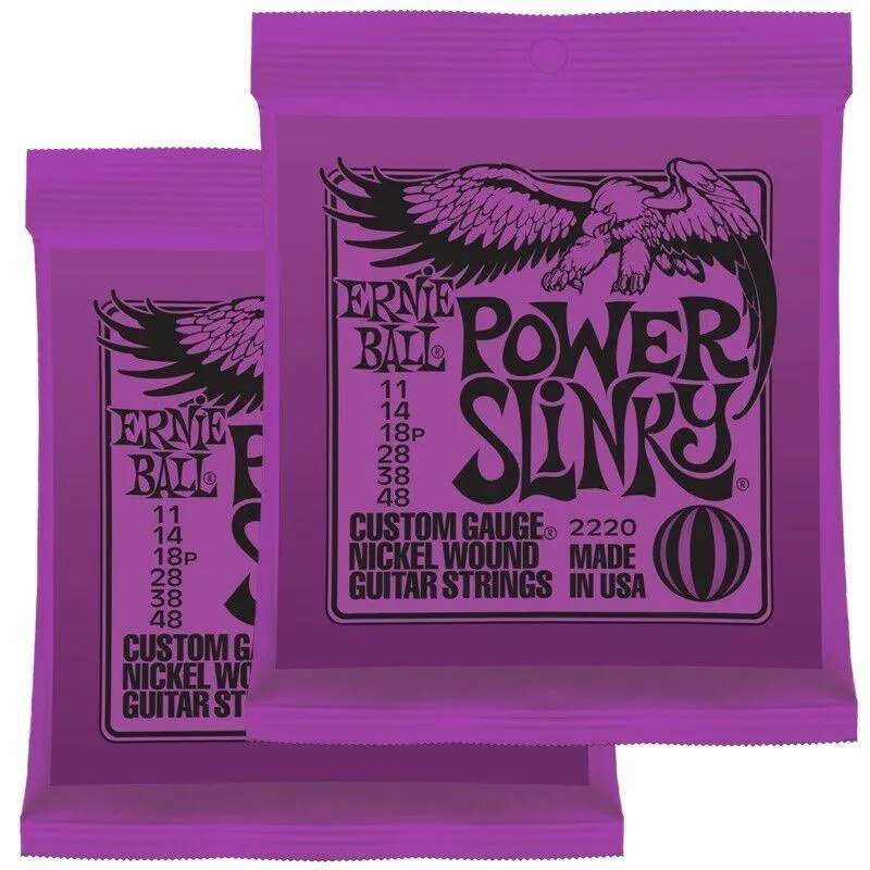 Ernie Ball 2220 Power Slinky Nickel Electric Guitar Strings Gauges 11 - 48 - Image 2
