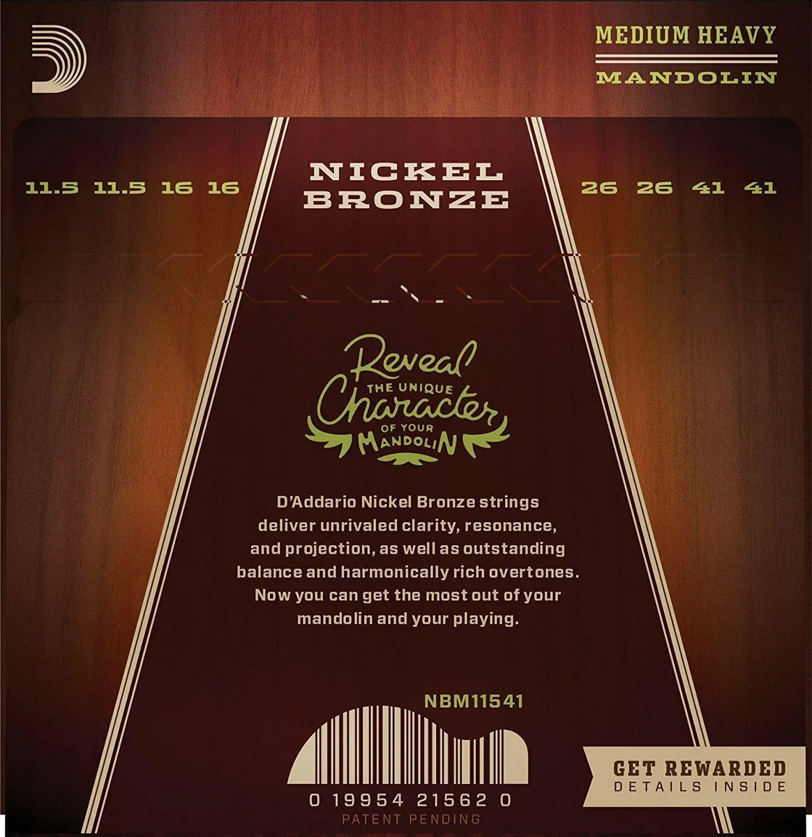 D'Addario NBM11541 Nickel Bronze Mandolin Strings, Gauges 11.5 - 41 Full Set - Image 2