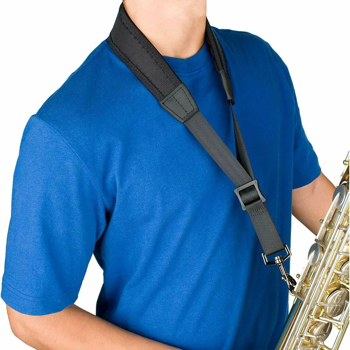 Protec Neoprene Less-Stress Neck Strap For Alto / Tenor / Baritone Sax 22" Black - Image 2