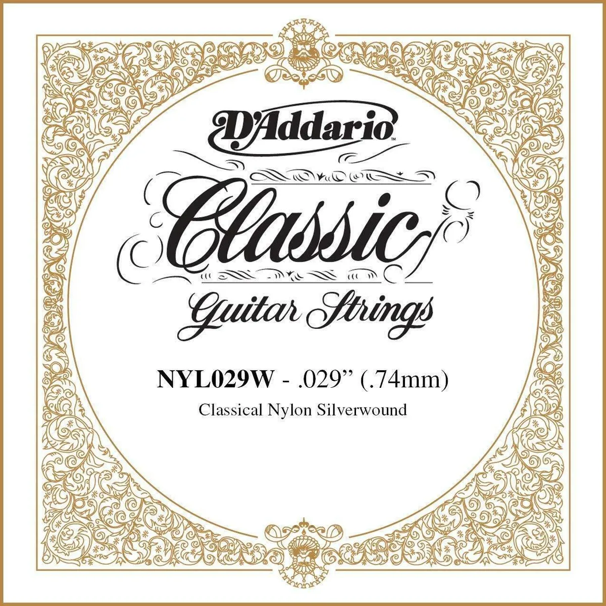 5 x D'Addario Silver-plated Copper Classical Guitar Single D string , .029 , 4th - Image 2