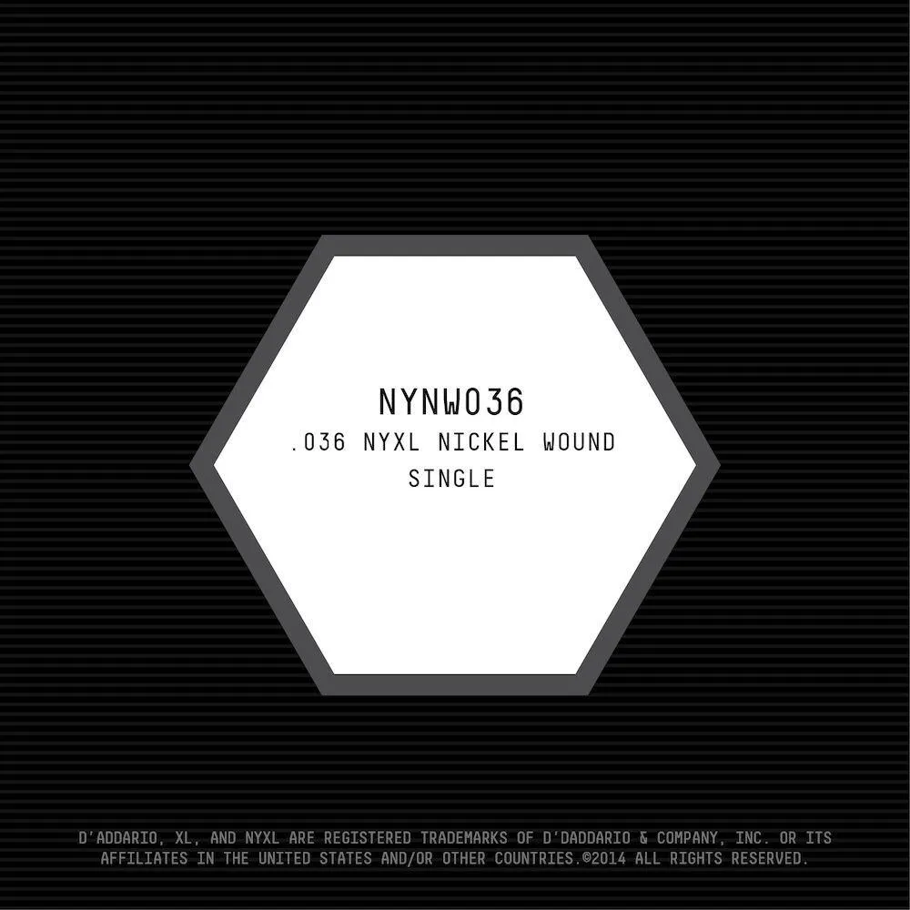 D'Addario NYNW036 NYXL Nickel Wound Electric Guitar Single String, .036 - Image 2