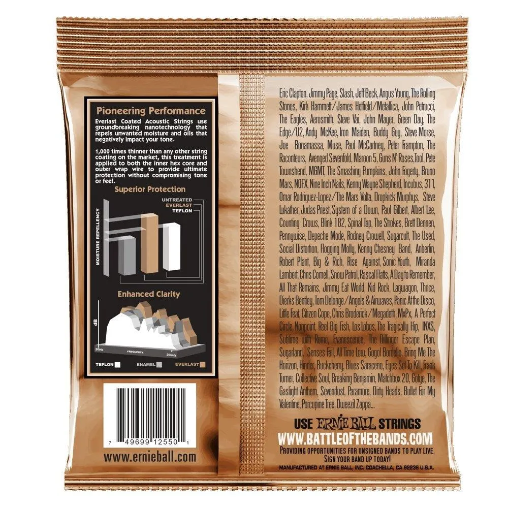 Ernie Ball Everlast Extra Light Coated Phosphor Bronze Acoustic Guitar String - Image 2