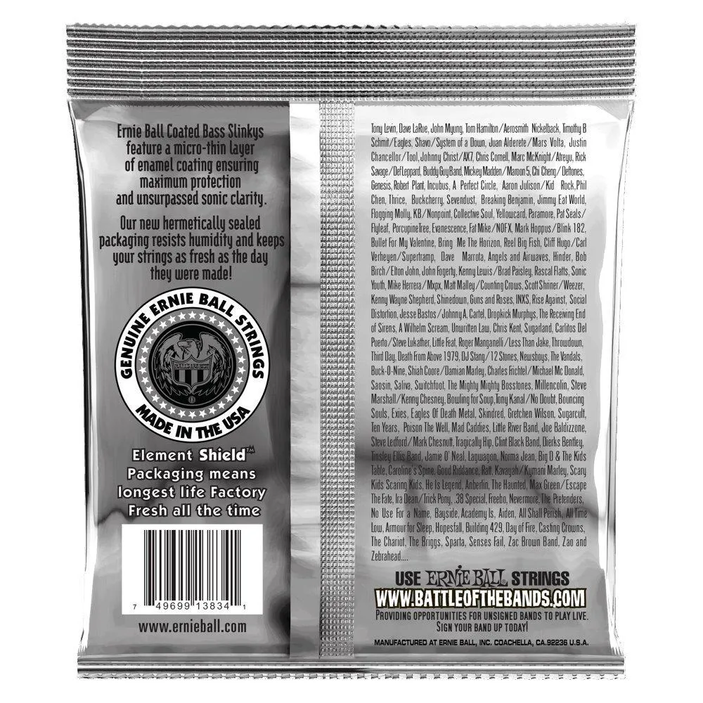 Ernie Ball Super Slinky Coated Electric Bass Strings - 45-100 Gauge - Image 2
