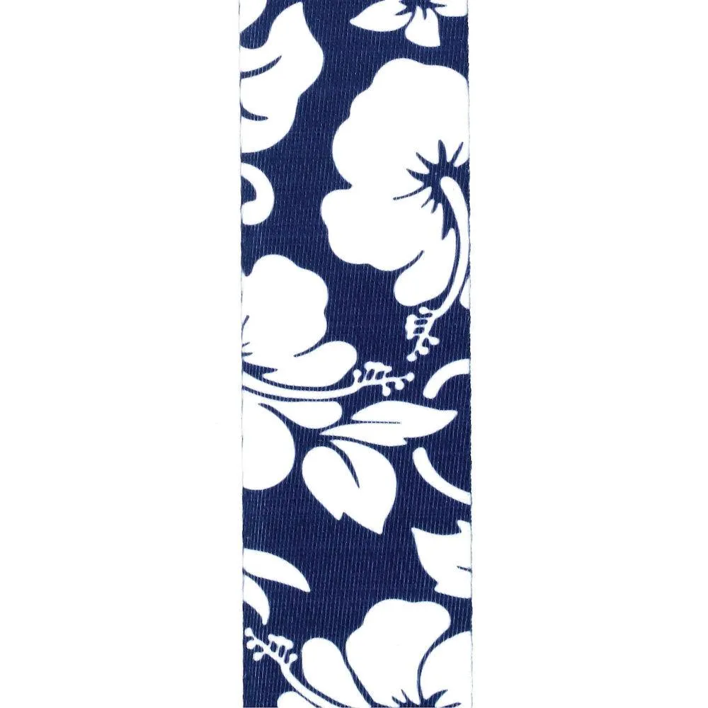 D'Addario Woven Hibiscus Guitar Strap, Blue - Image 2