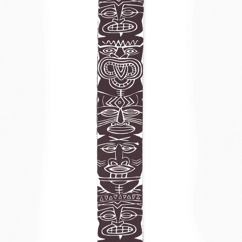 D'Addario Woven Guitar Strap, Tiki Totem Pole, Black & White - Image 2