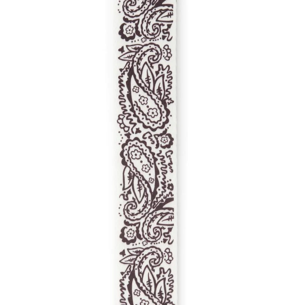 D'Addario Woven Guitar Strap, Paisley, White - Image 2