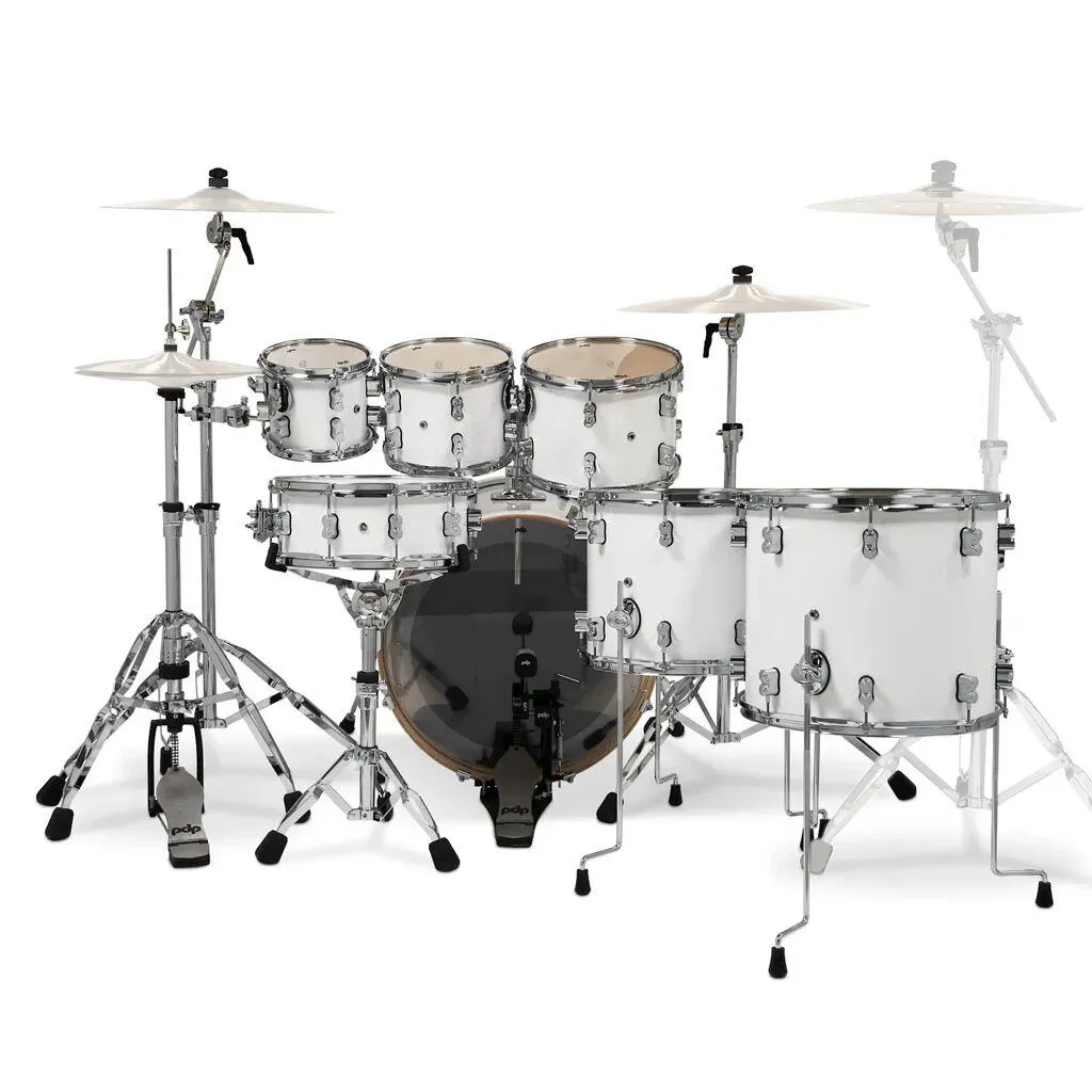 PDP Concept 7pc Drum Kit Package c/w Hardware Pearl White - Image 2