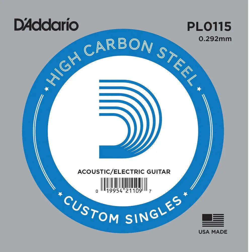 D'Addario Plain Steel Guitar Single String for Electric / Acoustic Guitar , .0115 x 5 - Image 2