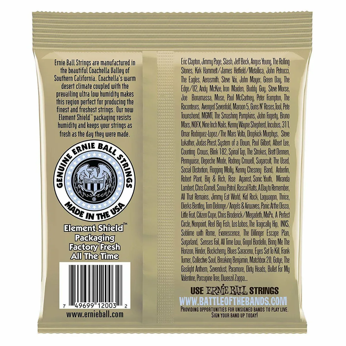 Ernie Ball 2003 Earthwood 80/20 Bronze Medium Light Acoustic Strings 12-54 - Image 2