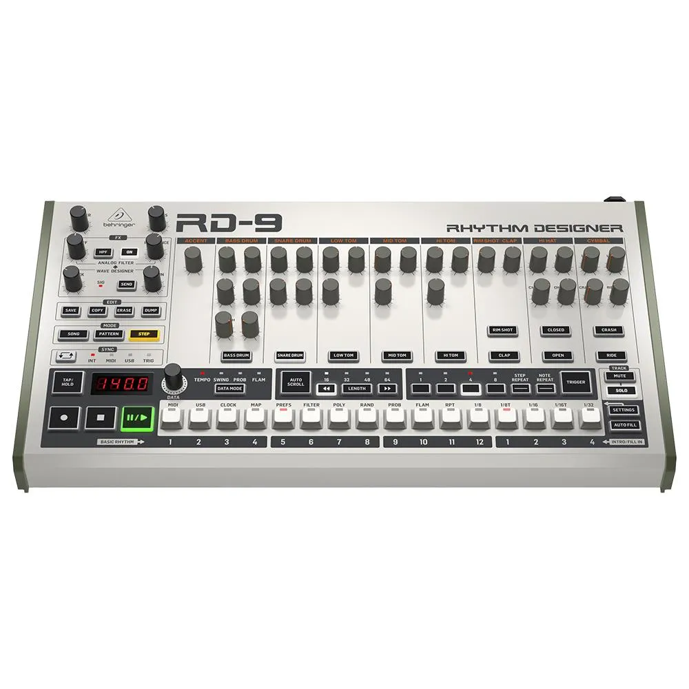 The Behringer RD9 Digital Drum Machine With 10 Drum Sounds Dual Mode Filter - Image 2