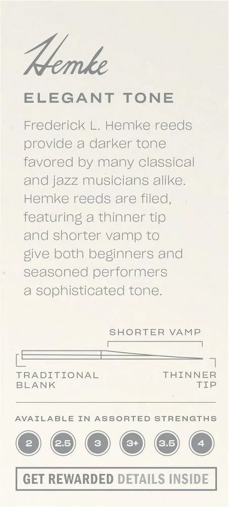 Frederick L. Hemke Alto Saxophone Reeds, Strength 2.0, 5 Pack - Image 2