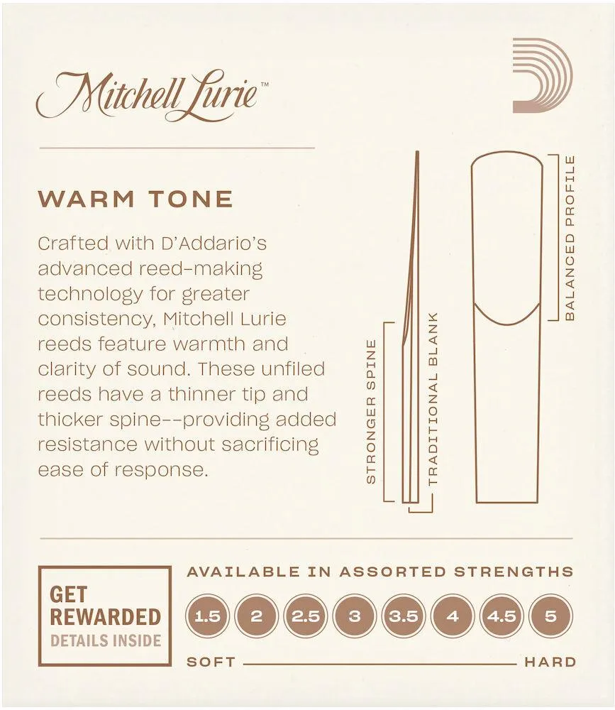 Mitchell Lurie Bb Clarinet Reeds, Strength 1.5, 10 Pack - Image 2
