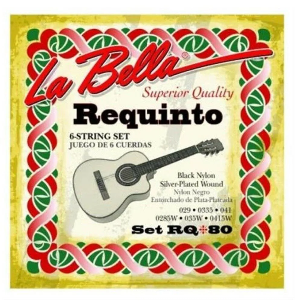 LaBella RQ80 Requinto Strings Black Nylon Silver Plated Wound 6 String Set - Image 2