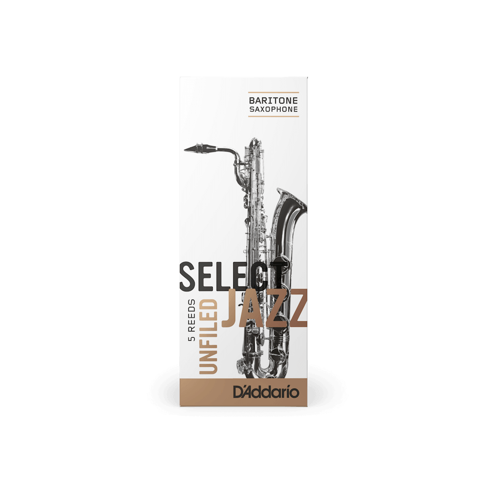 D'Addario Select Jazz Unfiled Baritone Saxophone Reeds, Strength 4 Soft, 5-pack - Image 2
