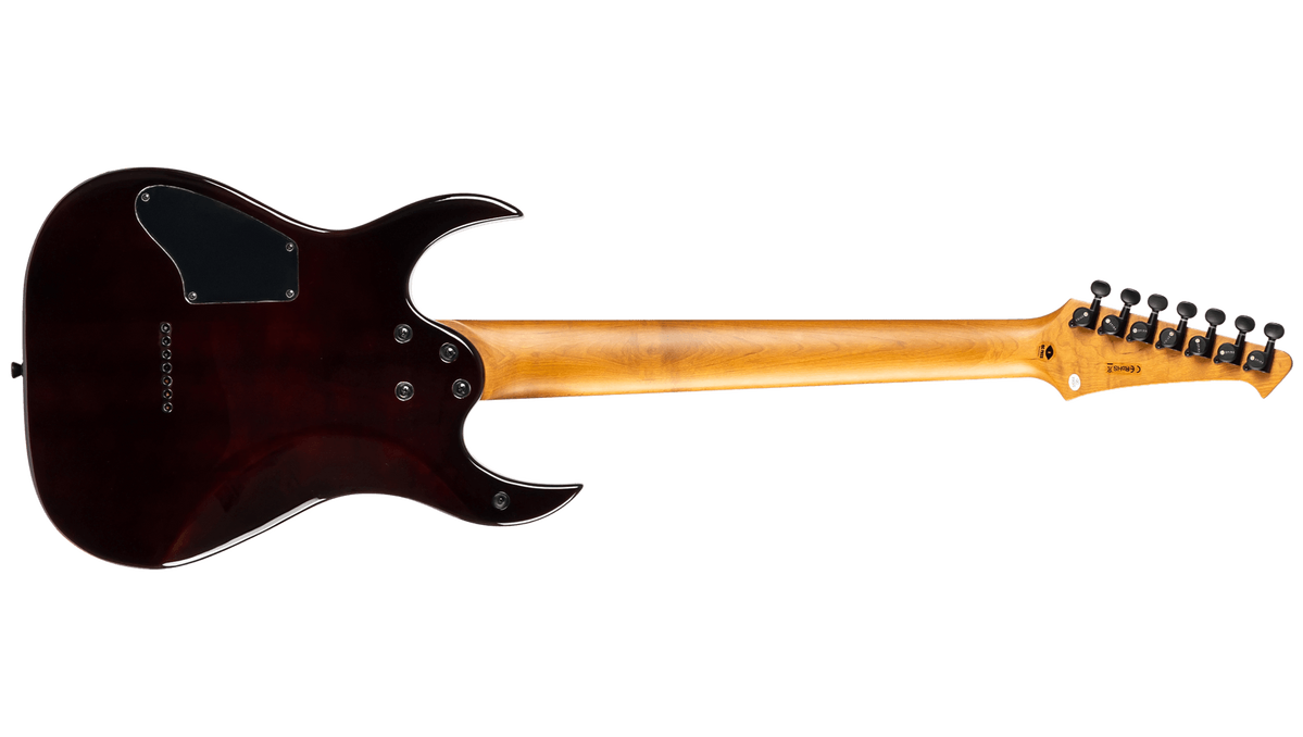 Spira S-457-TRD 7-String Electric Guitar - Trans Red - Flame Maple Top - Image 2