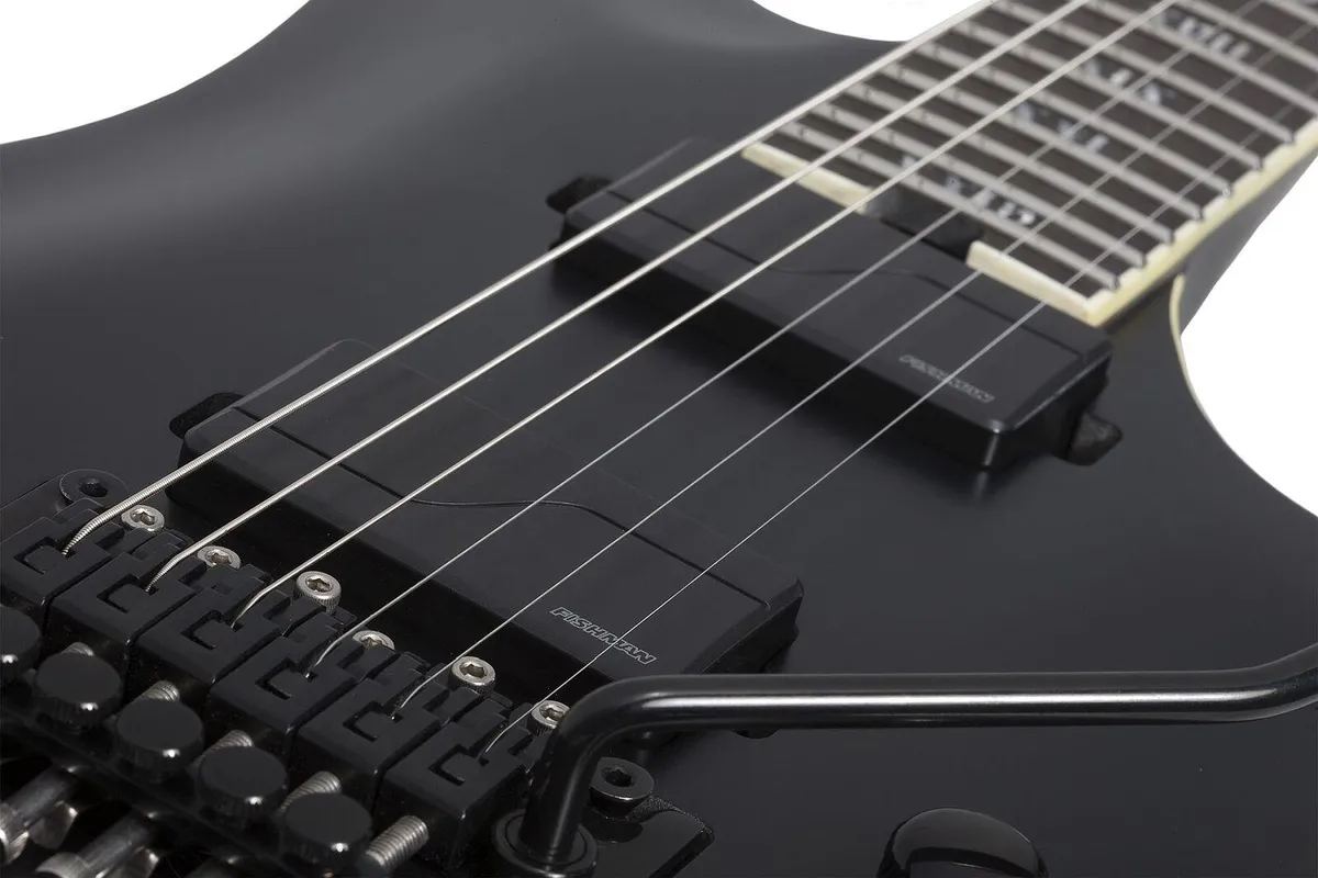 Schecter SCH1369 Avenger FR SLS Elite Evil Twin Electric Guitar - Satin Black - Image 2