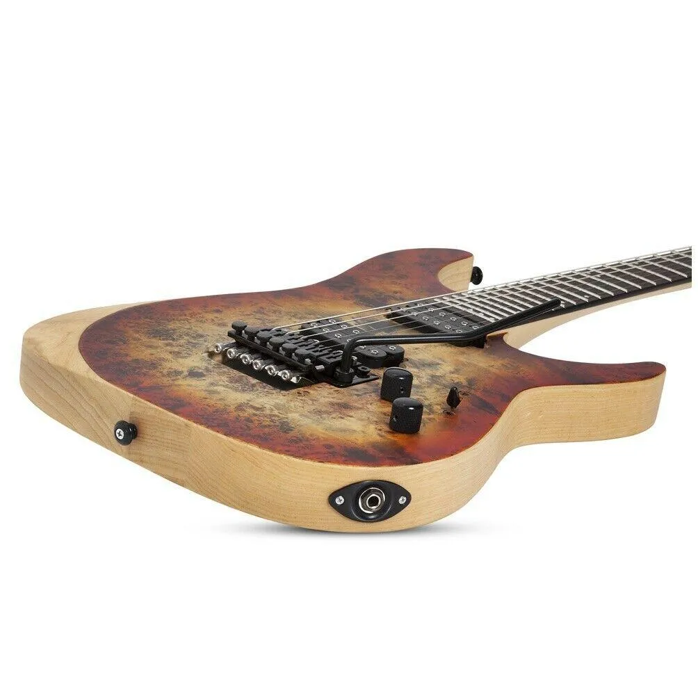 Schecter Reaper-6 Floyd Rose Satin Inferno Burst Electric Guitar Poplar Burl Top - Image 2