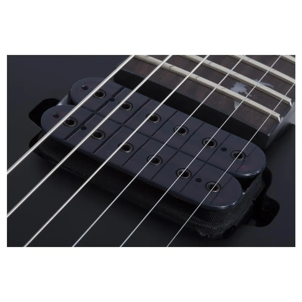 Schecter Damien-6 FR SBK Electric Guitar - Satin Black - Floyd Rose Fact 2nd - Image 2