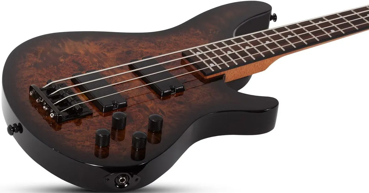 Schecter C-4 Standard 4 String Electric Bass - Tobacco Burl - Image 2