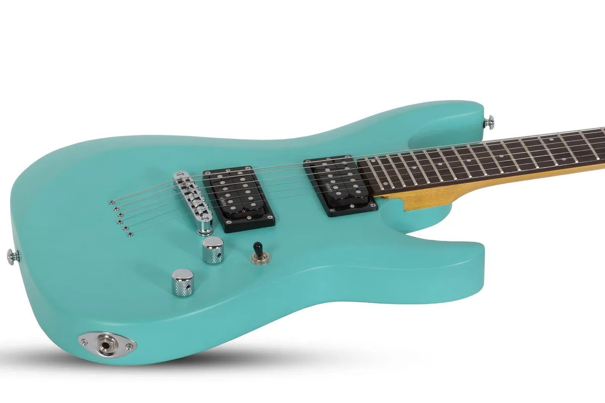 Schecter C-6 Deluxe Electric Guitar - Satin Aqua SCH428 - Image 2