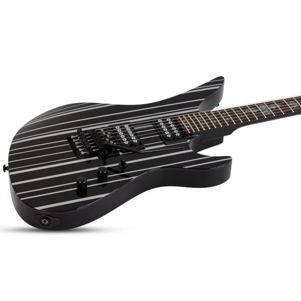 Schecter Synyster Gates Standard Electric Guitar Gloss Black with Silver Stripes - Image 2