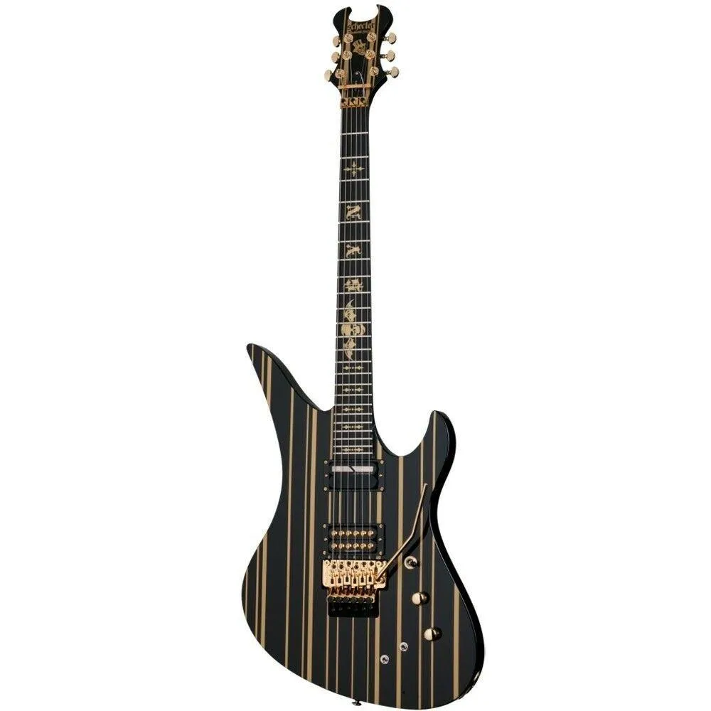 Schecter Synyster Custom-S Electric Guitar, Ebony Fretboard - Gloss Black / Gold - Image 2