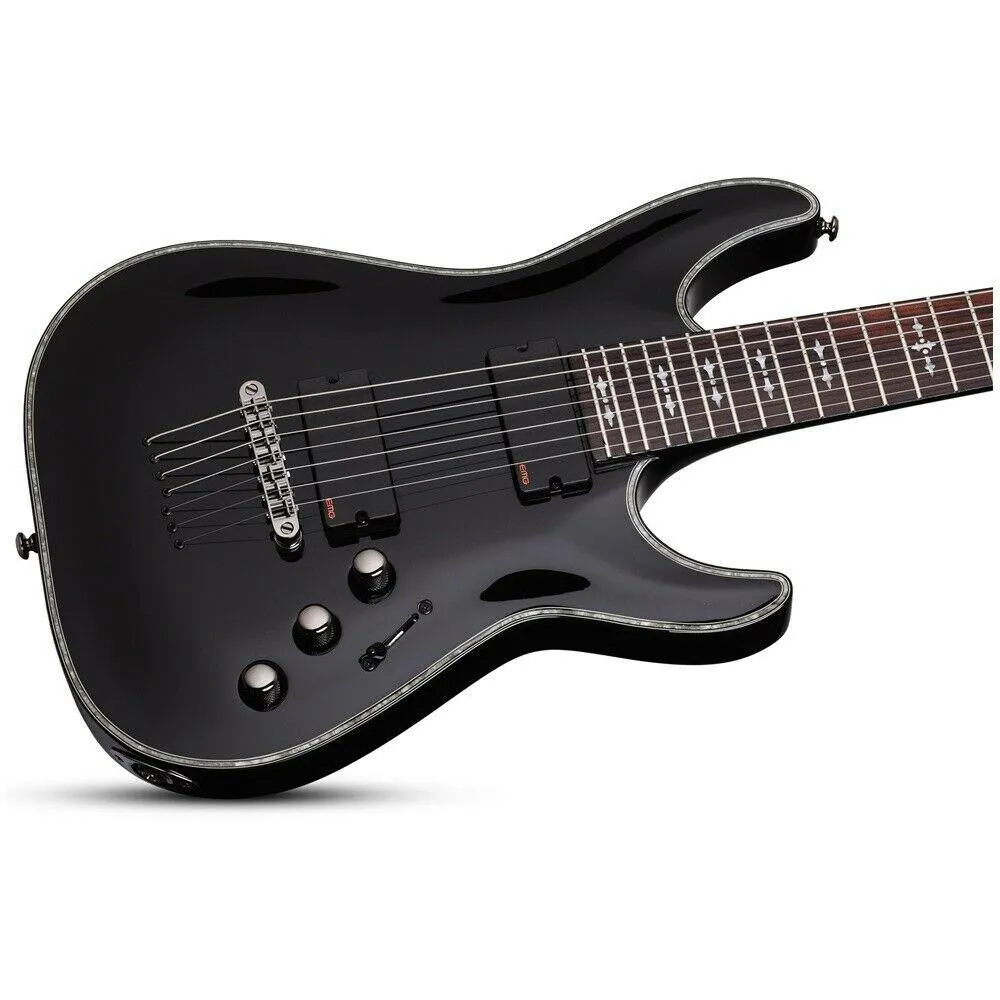 Schecter Hellraiser C-7 7-String Electric Guitar Gloss Black - Image 2