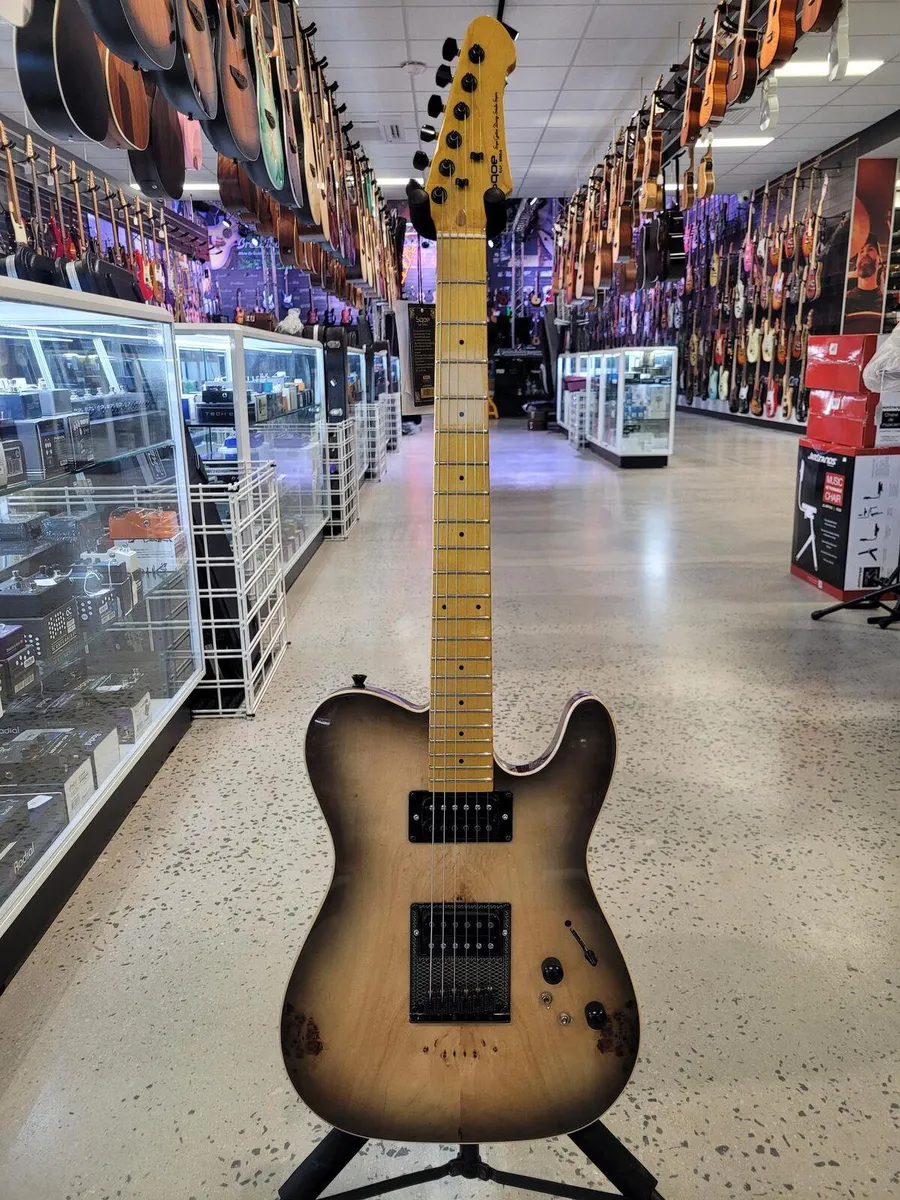 Sqoe SETL-600 Electric Guitar - Transparent natural wood color - Image 2