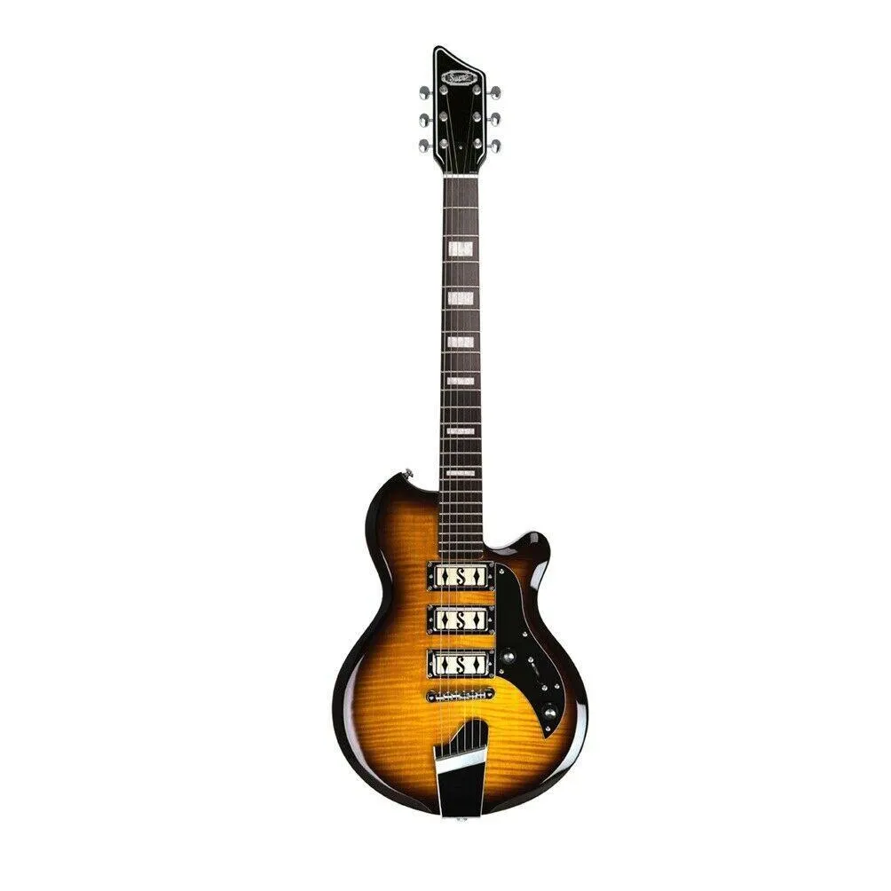 Supro Island Series Hampton Electric Guitar Flame Maple Tobacco Burst RRP $1749 - Image 2