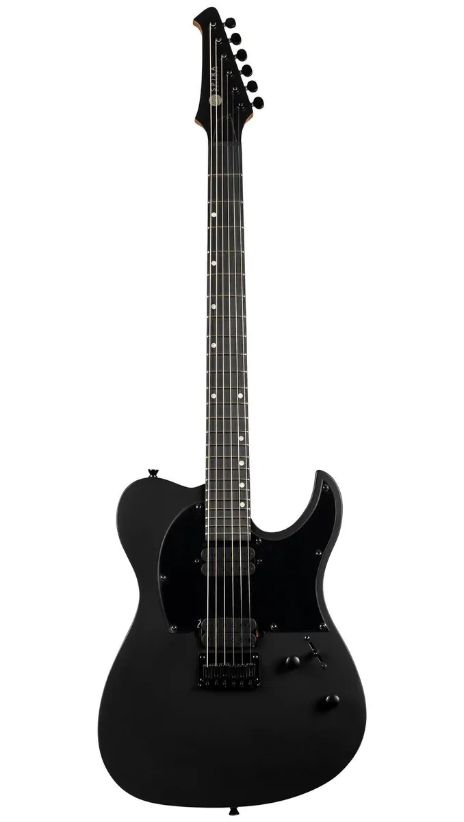 Spira Guitars T-400 MBK BAR 27"-Scale Baritone Electric Guitar - Satin Black - Image 2