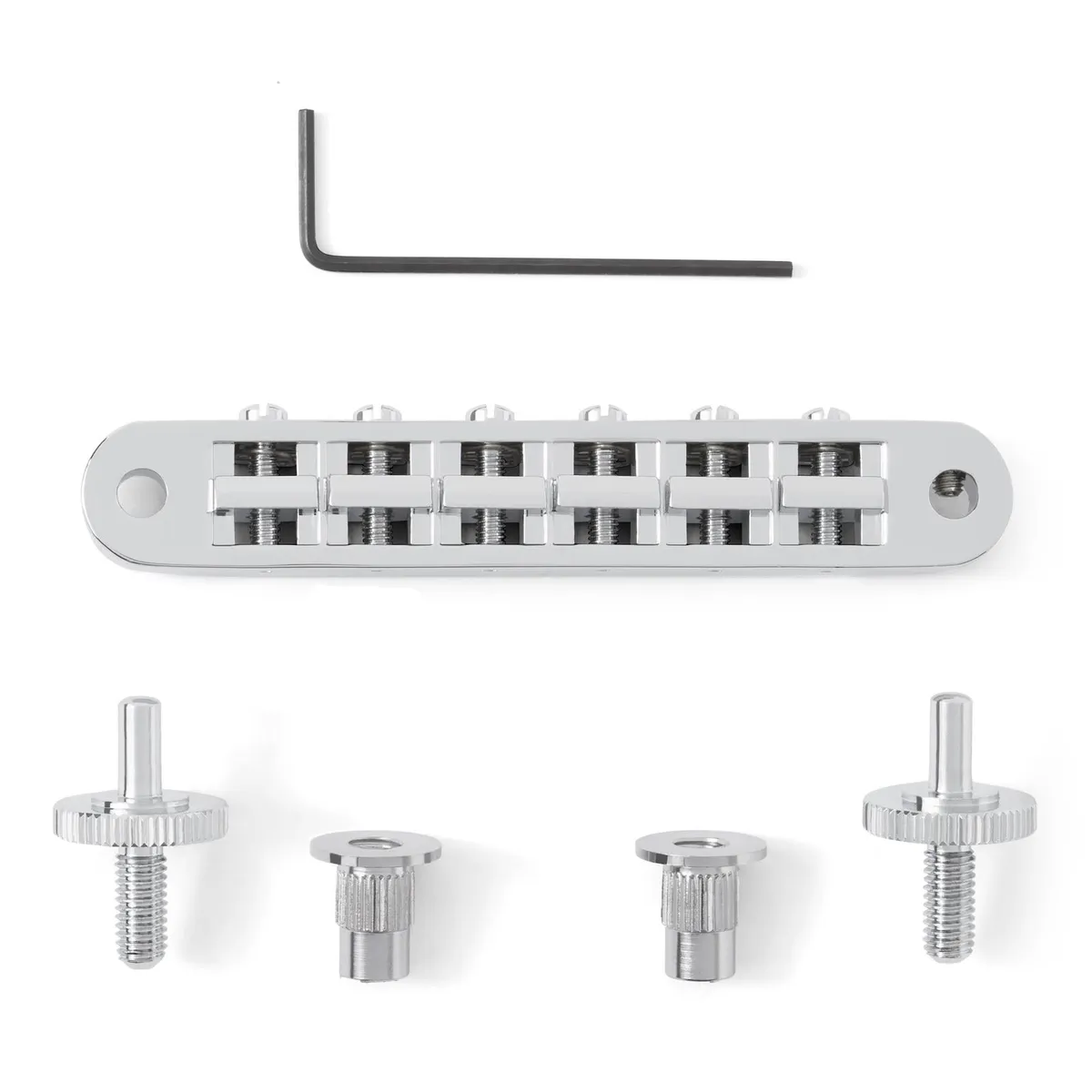 TonePros TP6 Tune-o-matic Bridge Small Posts - Nickel - Image 2