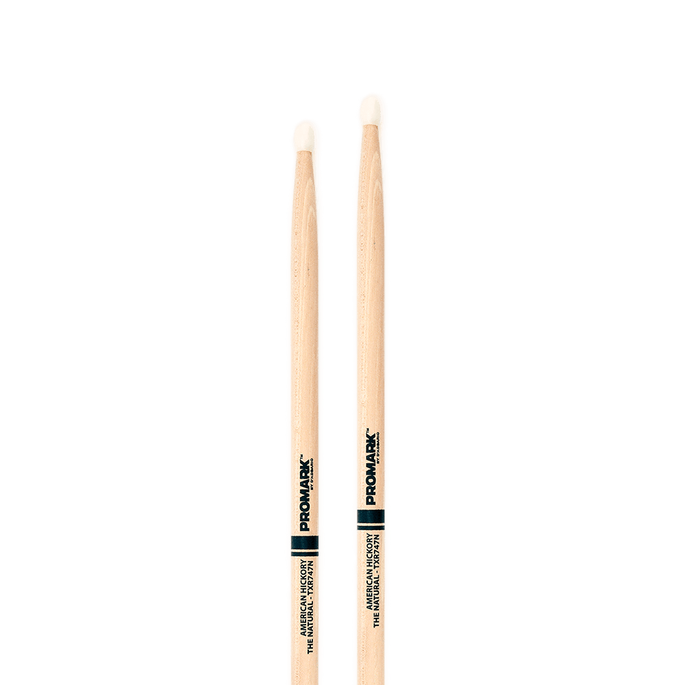 Promark Hickory 747 "The Natural" Nylon Tip drumstick - Image 2