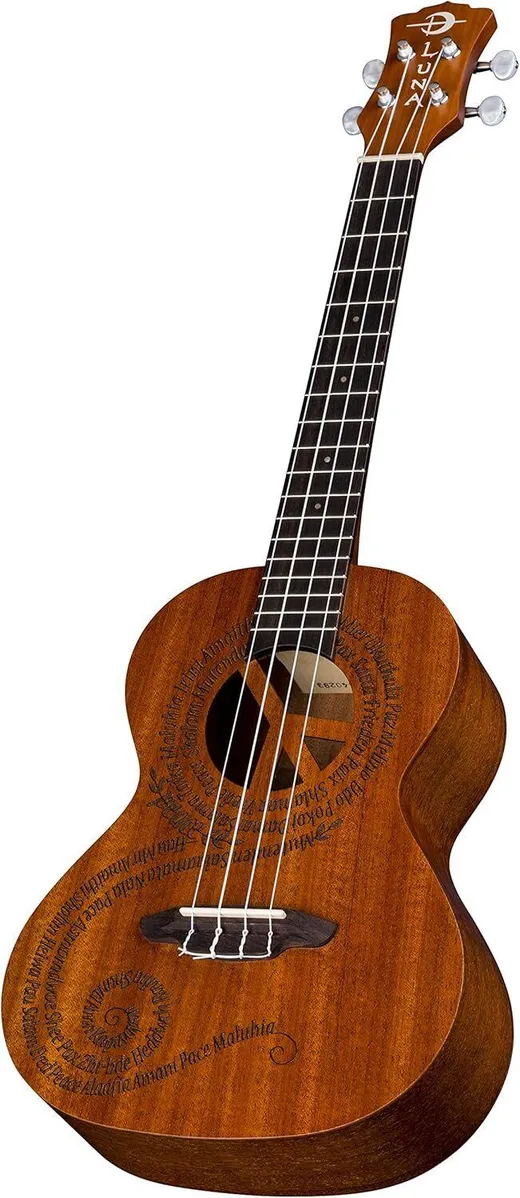 Luna Uke Malu Peace Concert Acoustic Ukulele with Gig Bag - Image 2