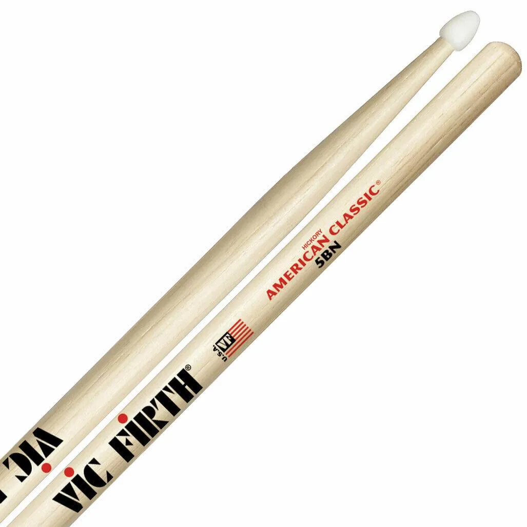 Vic Firth American Classic Drumsticks - 5BN Nylon Tip 6 Pairs Drumsticks - Image 2