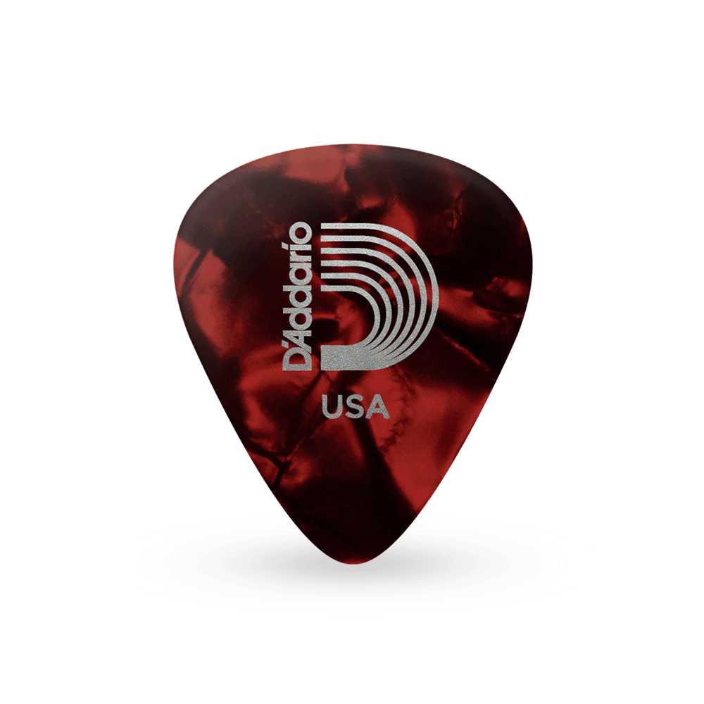D'Addario Red Pearl Celluloid Guitar Picks, 10 pack, Extra Heavy - Image 3