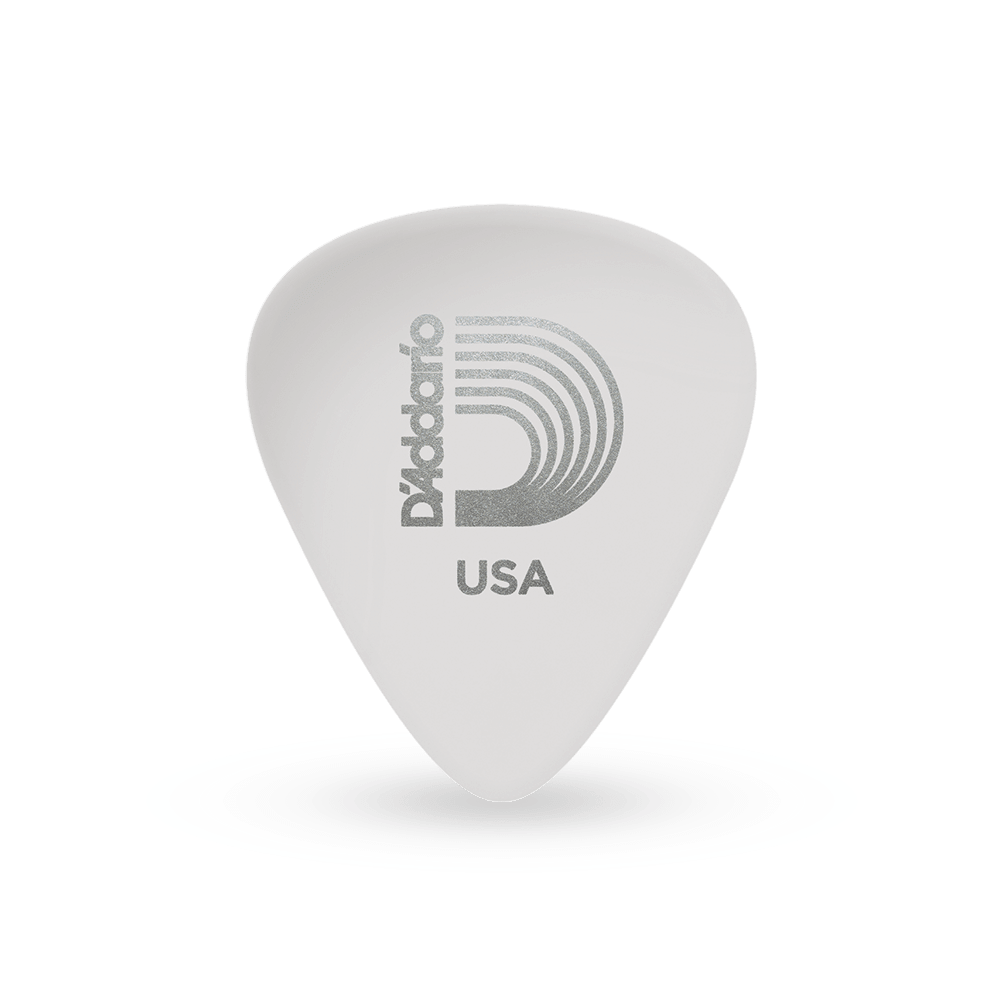 D'Addario White-Color Celluloid Guitar Picks, 25 pack, Light - Image 3
