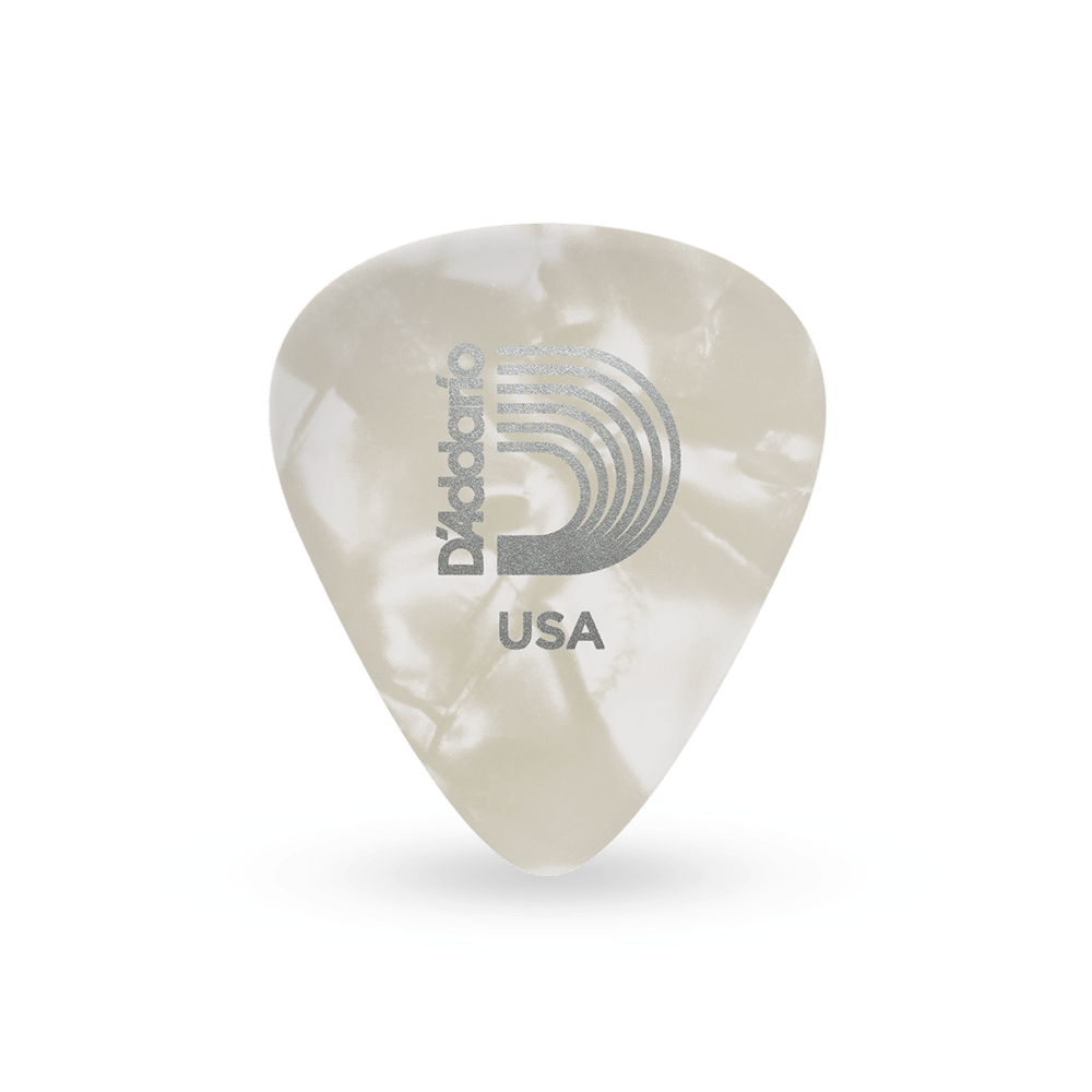D'Addario White Pearl Celluloid Guitar Picks, 25 pack, Extra Heavy - Image 3