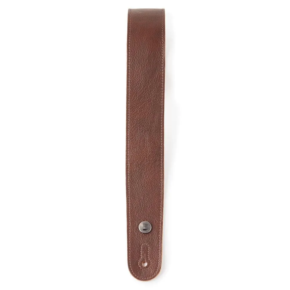 D'Addario Slim Garment Leather Guitar Strap, Brown - Image 3