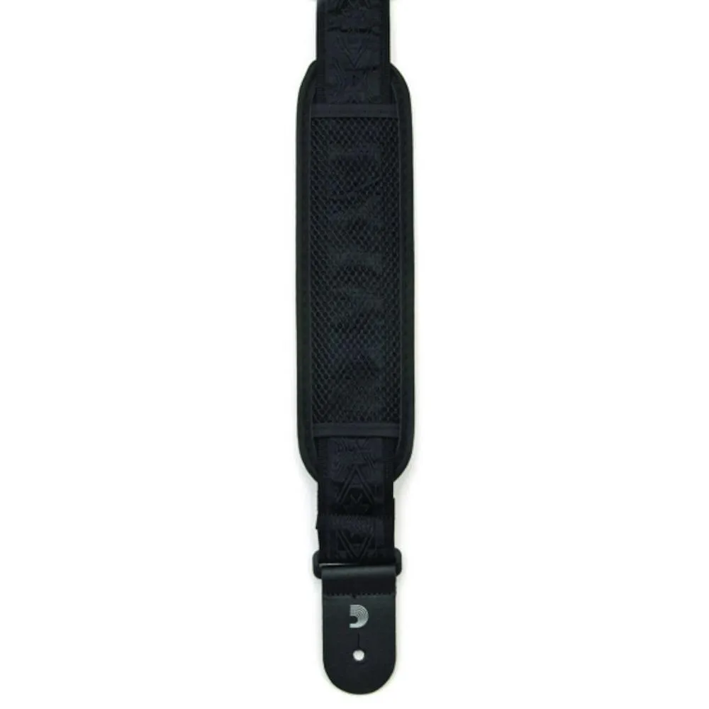 D'Addario Woven Guitar Strap, Black Satin with Pad - Image 3