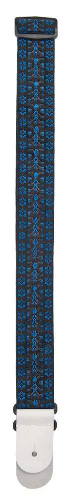 D'Addario Woven Guitar Strap, Hootenanny, Blue/Black - Image 3