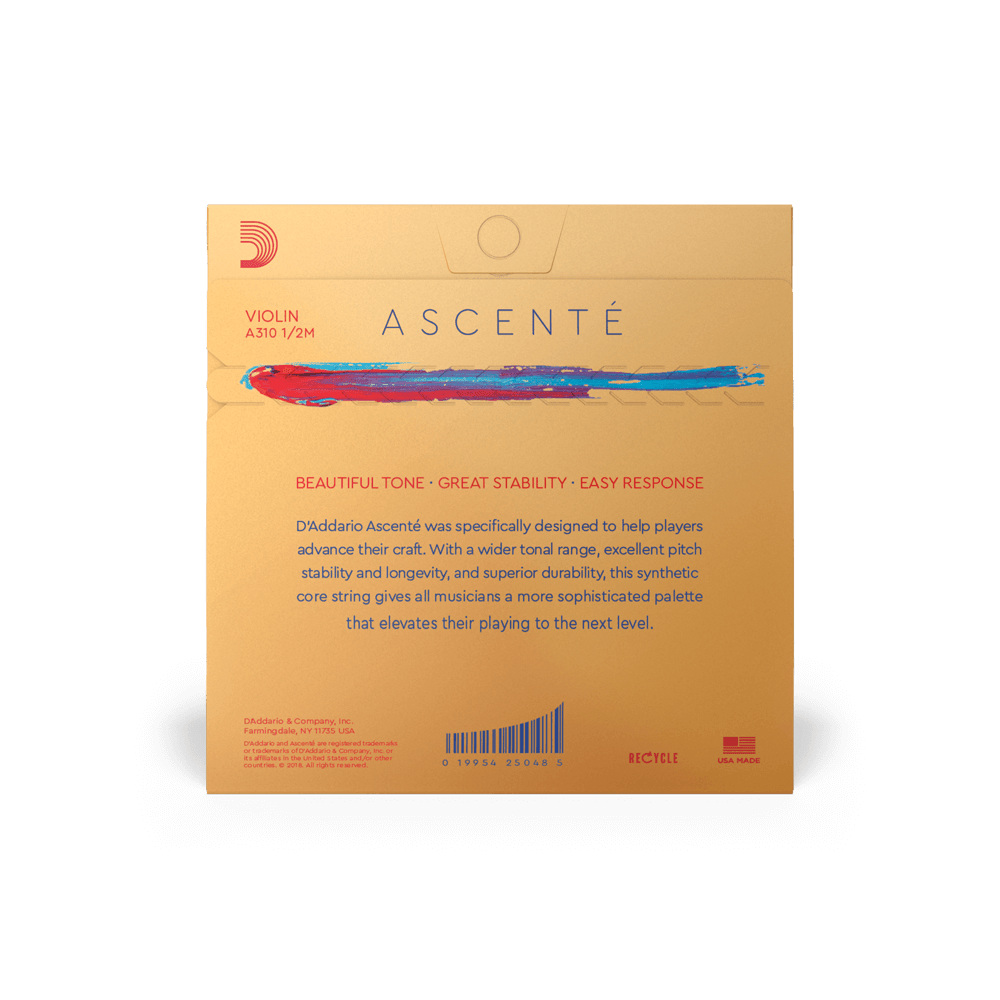 D'Addario AscentǸ Violin String Set, 1/2 Scale, Medium Tension - Image 3