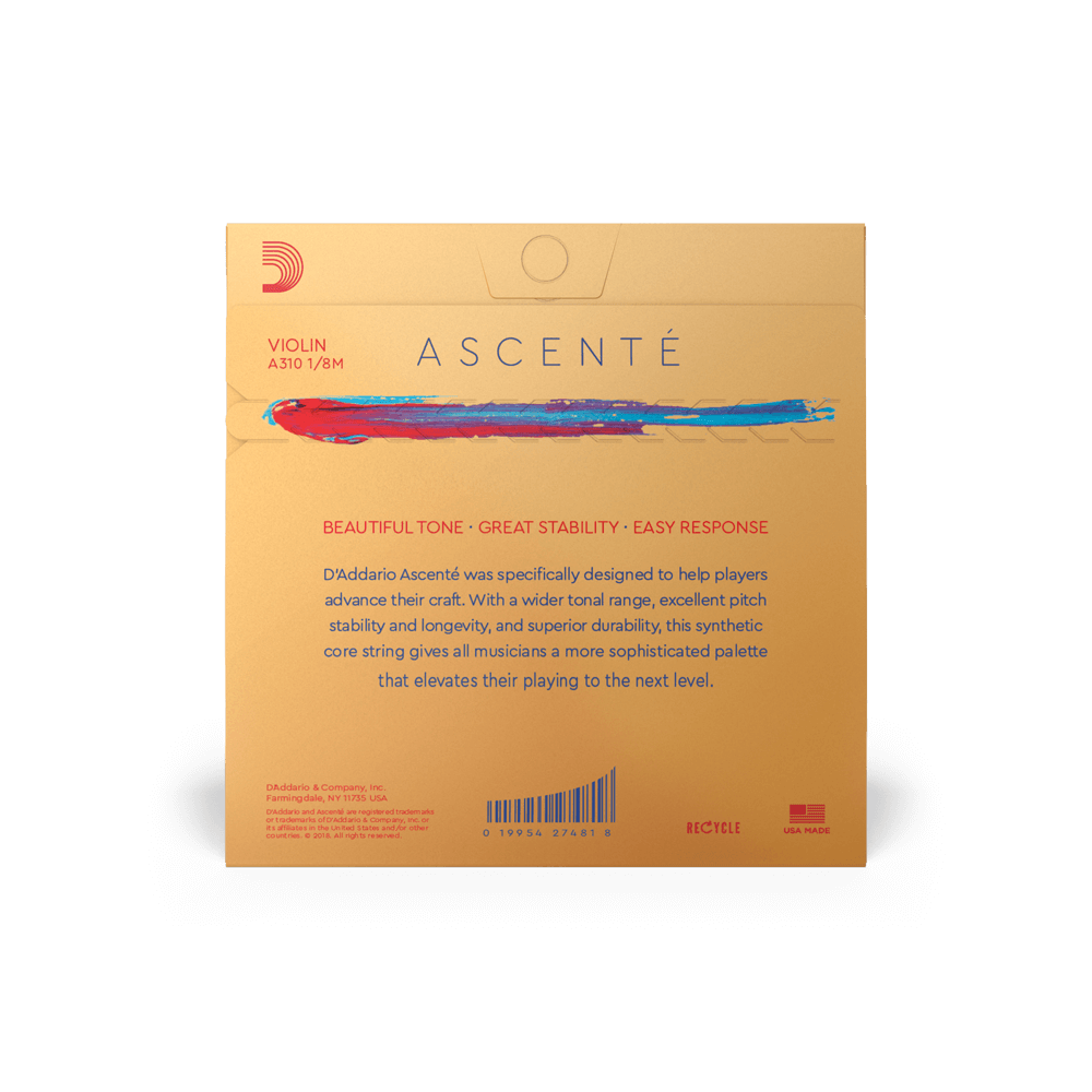 D'Addario AscentǸ Violin G String, 1/8 Scale, Medium Tension - Image 3