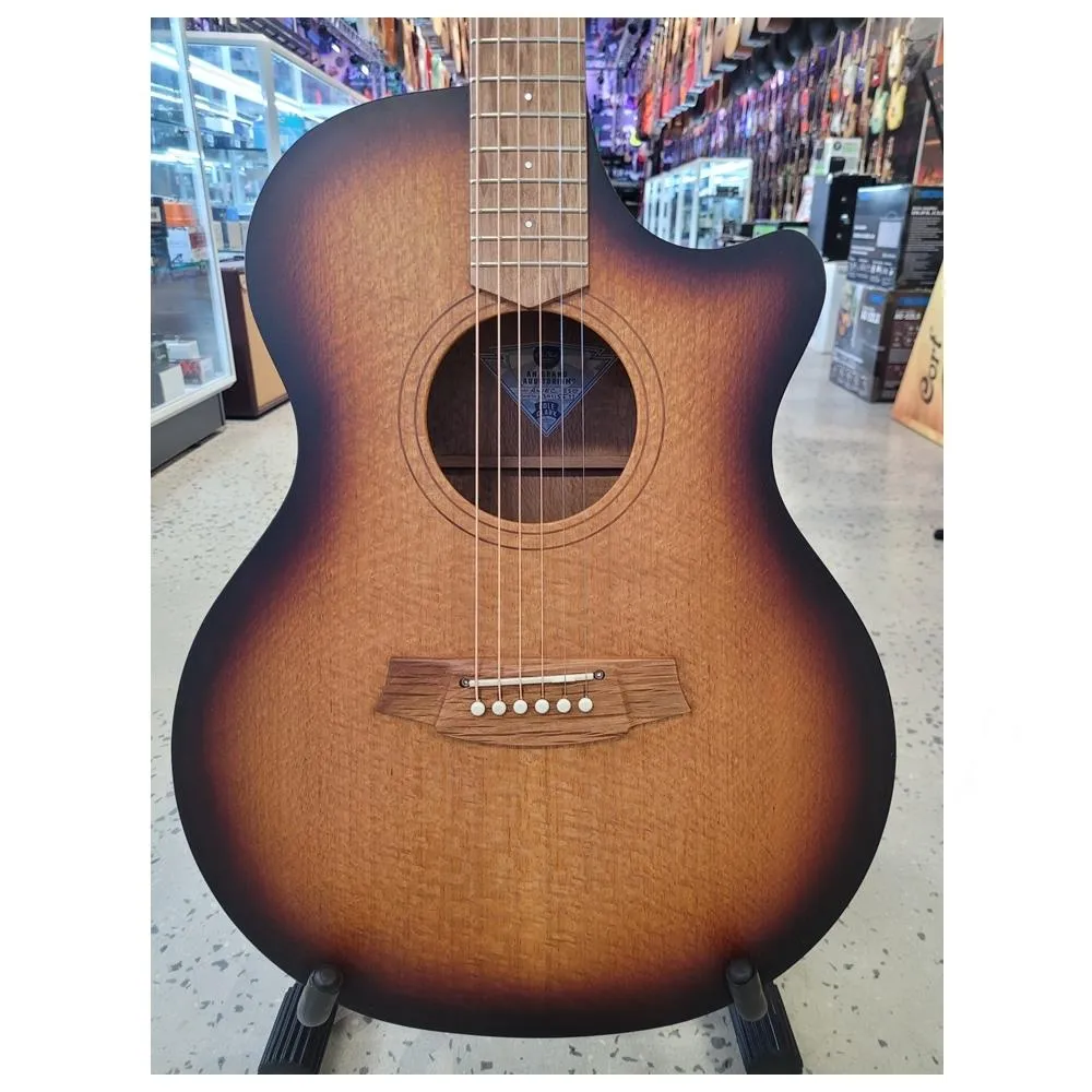 Cole Clark Angel 1 Southern Silky Oak Acoustic / Electric Guitar w/ Cutaway - Sunburst - Image 3