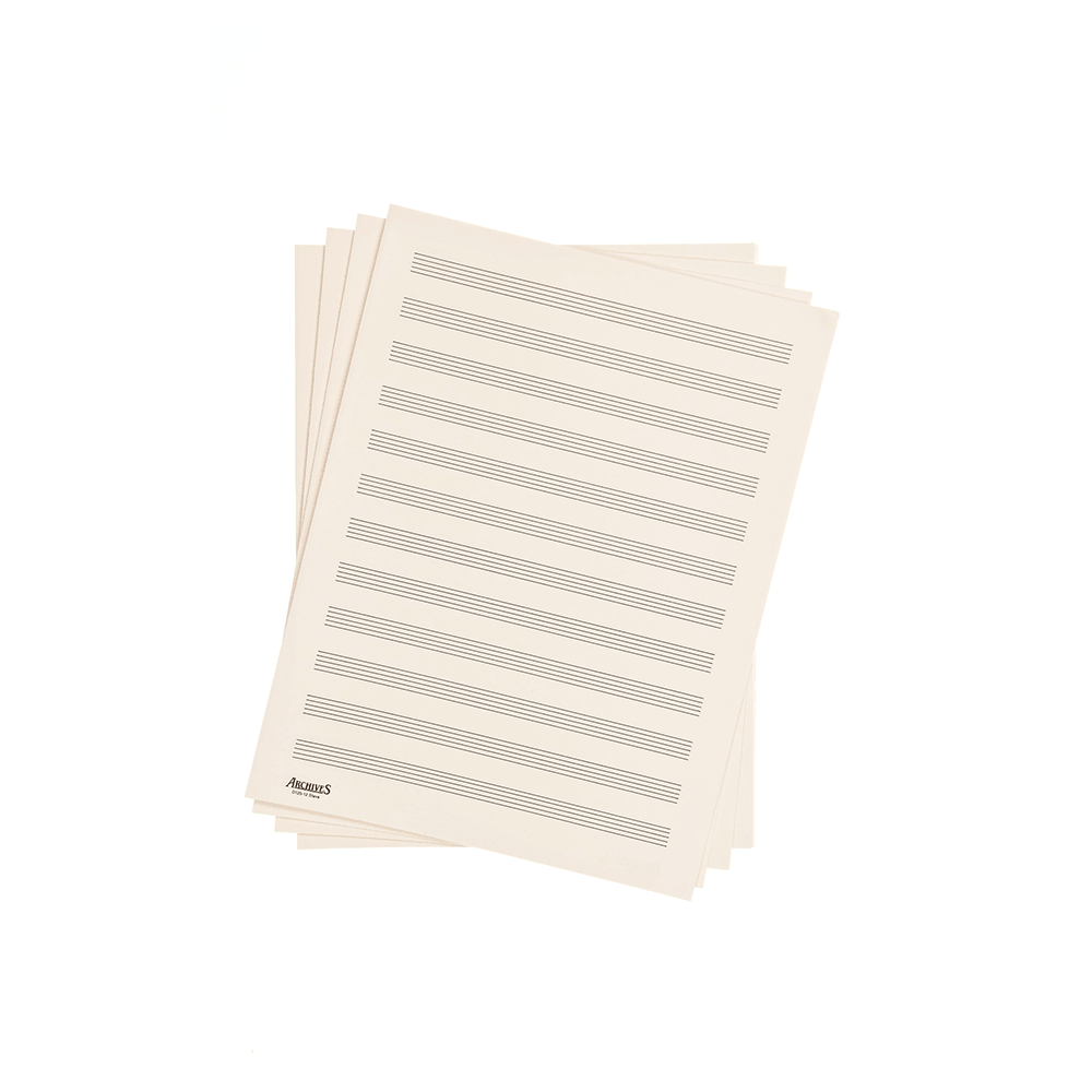 Archives Double-Folded Manuscript Paper Sheets, 8 stave, 24 Sheets - Image 3