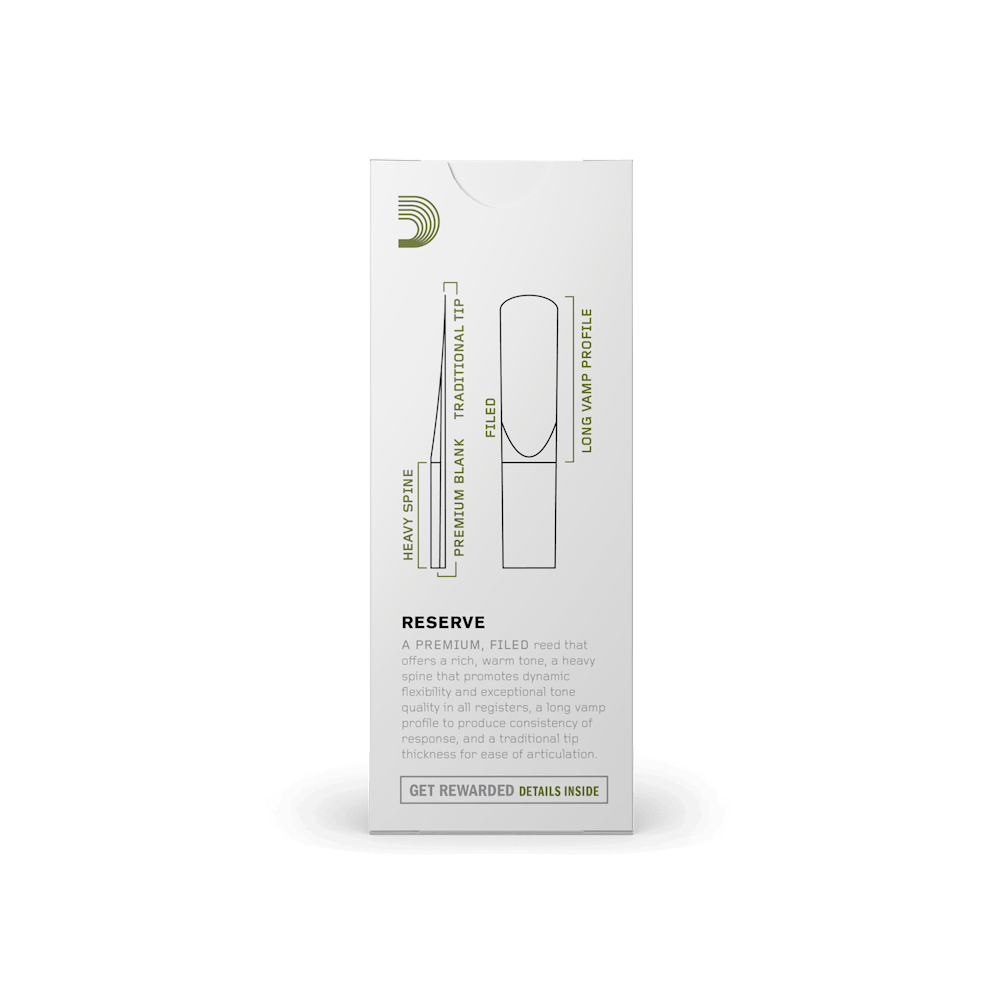 D'Addario Reserve, Baritone Saxophone Reeds, Strength 4.0, - 5 Reeds - Image 3